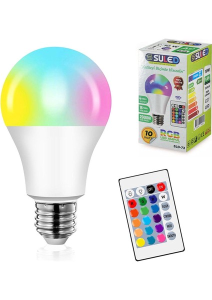 Rgb LED Ampül 220V 10W E27 Kumandalı Animasyonlu Suled Sld-73