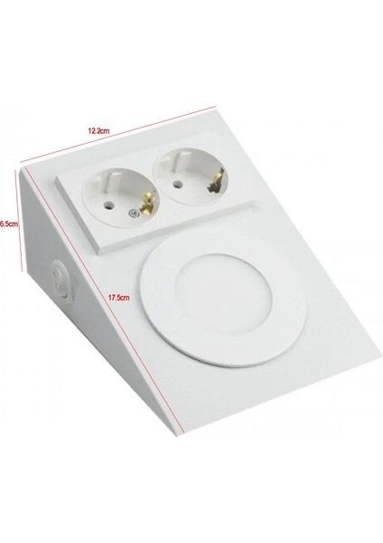 Tezgah Altı Armatür Sac Spot LED + 2li Priz Anahtarlı Hıghtek HT-3245