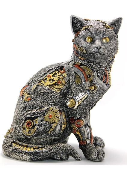 Steampunk Polyester Kedi Figürü Model 2