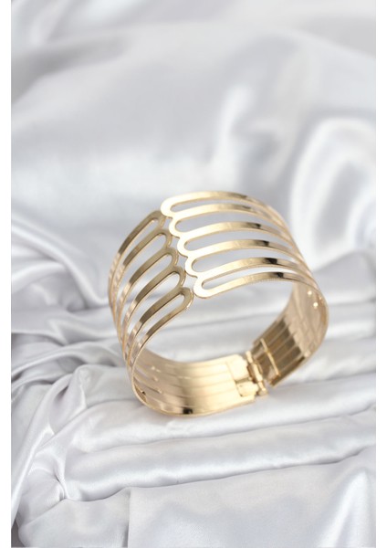 Gold Renk Pirinç Kaburga Model Kadın Bileklik
