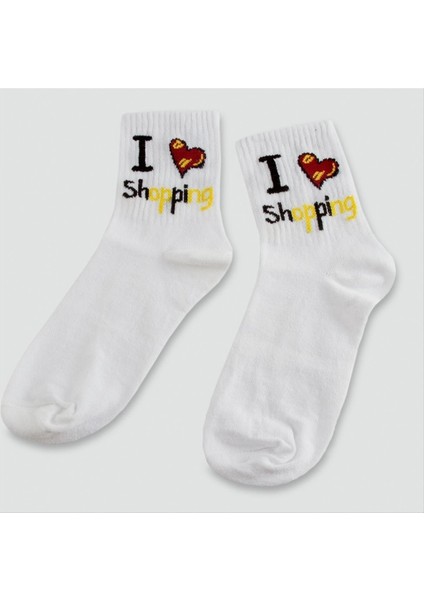 Techmrt Kalp Kolej Çorap 8X28-BEYAZ