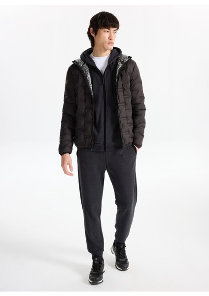 D5WM-MNT3730 Siyah Kapüşon Yaka Basic Kapitone Erkek Şişme Mont fiyatları