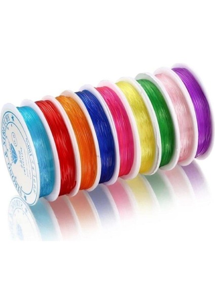 Lastikli Misina Ip Karışık Renkli 0.8 mm 10 Adet fiyatları