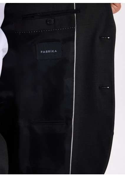 Normal Bel Slim Fit Siyah Erkek Takım Elbise Oxford- 2- P- B- Cıty