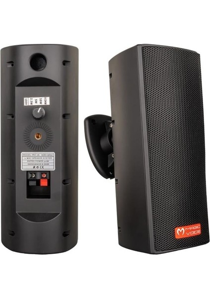 Magicvoice Mv-26 2x7,5 cm 50W 3 Yollu Siyah Sütun Hat Trafolu Hoparlör 2'li Takım