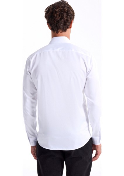 Slim Fit Sumos Yaka Düz Beyaz Erkek Gömlek F5WM-GML 2581 indirimleri