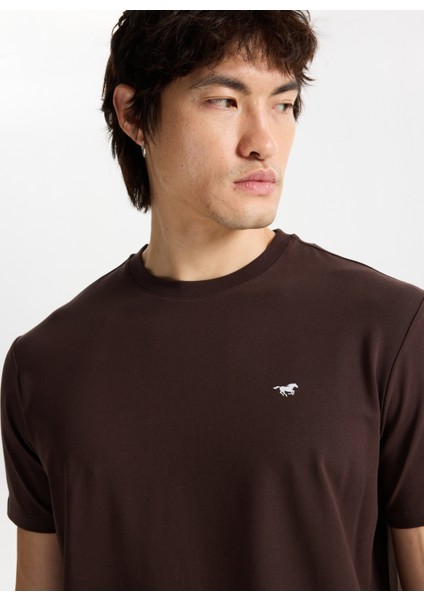 Bisiklet Yaka Baskılı Kahve Erkek T-Shirt M5WM-TST1582 modelleri