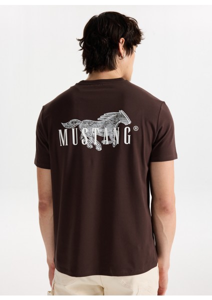 Bisiklet Yaka Baskılı Kahve Erkek T-Shirt M5WM-TST1582 indirimleri