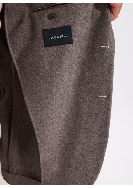 Slim Fit Vizon Erkek Diyagonal Ceket Leka