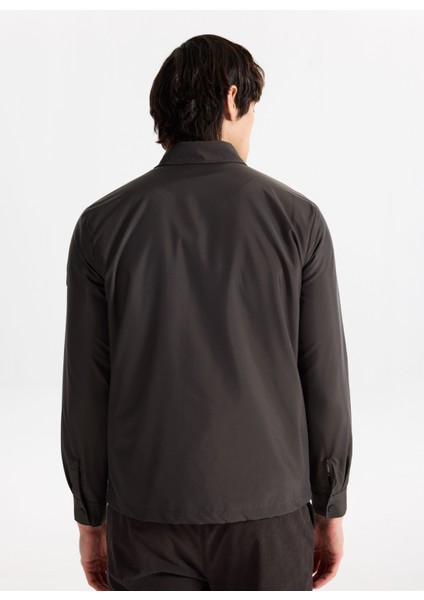 D5WM-GML3710 Antrasit Relaxed Düz Erkek Gömlek