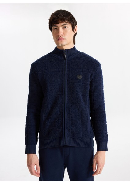 D5WM-HRK3766 Lacivert Relaxed Düz Erkek Hırka modelleri