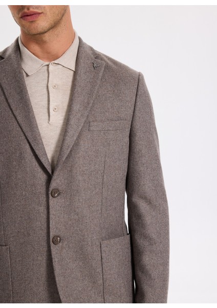 Slim Fit Vizon Erkek Diyagonal Ceket Leka fırsatları