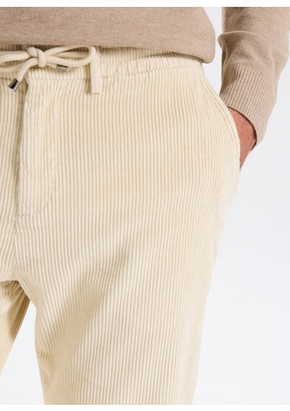 Bağlamalı Bel Duble Paça Jogger Ekru Erkek Pantolon F5WM-PNT 2414 fırsatları