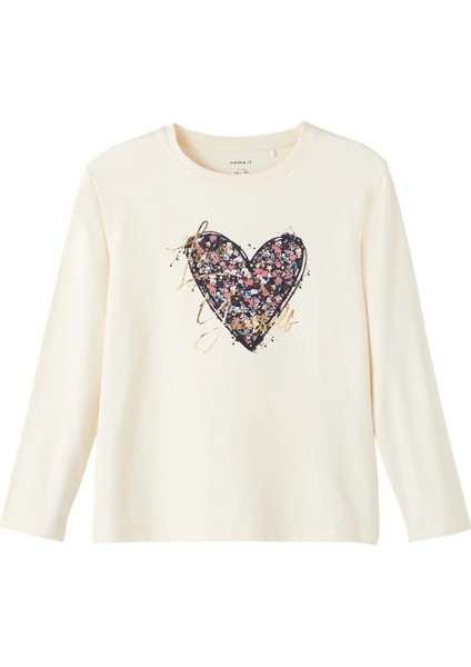 Kız Krem Çocuk Uzun Kollu T-Shirt