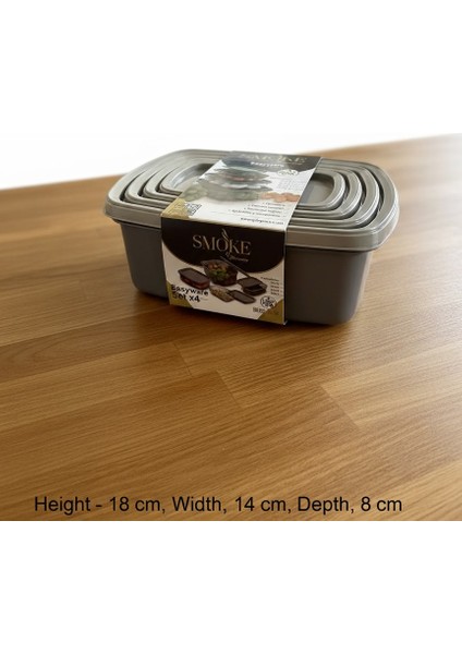 Hediyeli Gıda Saklama Kabı Seti – Büyük Boy 5lt Kapaklı Saklama Kabı + Smoke 4’lü Kap Seti Hediye | Hava Geçirmez, Şeffaf, Dayanıklı