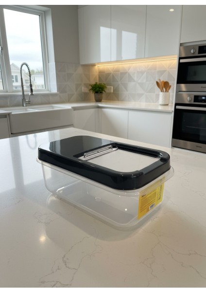 Hediyeli Gıda Saklama Kabı Seti – Büyük Boy 5lt Kapaklı Saklama Kabı + Smoke 4’lü Kap Seti Hediye | Hava Geçirmez, Şeffaf, Dayanıklı