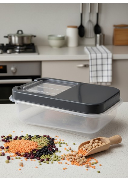Hediyeli Gıda Saklama Kabı Seti – Büyük Boy 5lt Kapaklı Saklama Kabı + Smoke 4’lü Kap Seti Hediye | Hava Geçirmez, Şeffaf, Dayanıklı