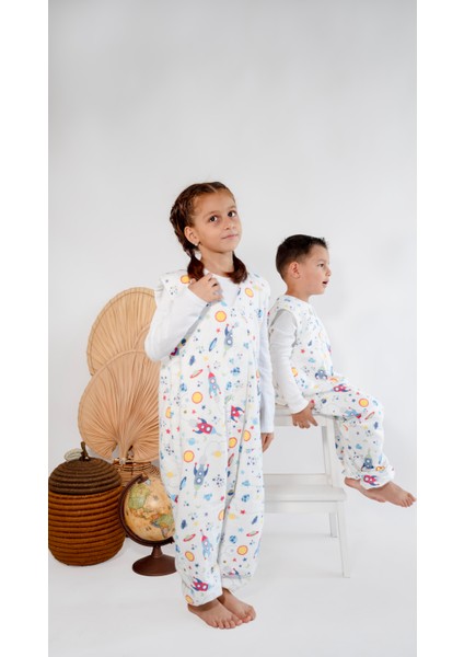 Kışlık Çocuk Uyku Tulumu 1 Tog Organik Pamuklu Kolsuz Pazen