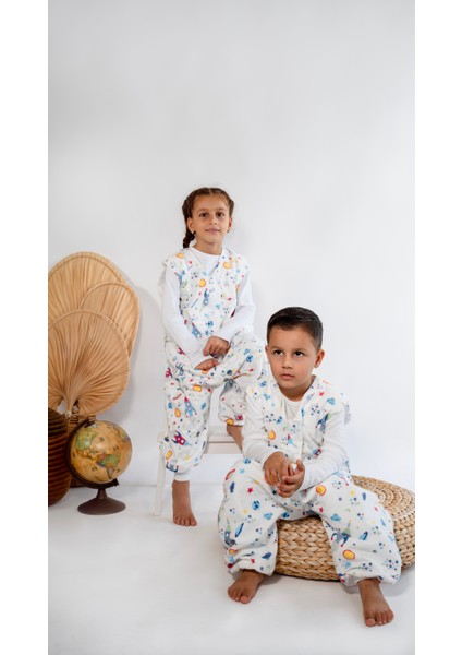 Kışlık Çocuk Uyku Tulumu 1 Tog Organik Pamuklu Kolsuz Pazen