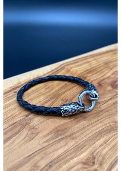 Erkek Deri Örgü Bileklik – Paslanmaz Çelik Kanca Tasarım Bileklik fiyatları