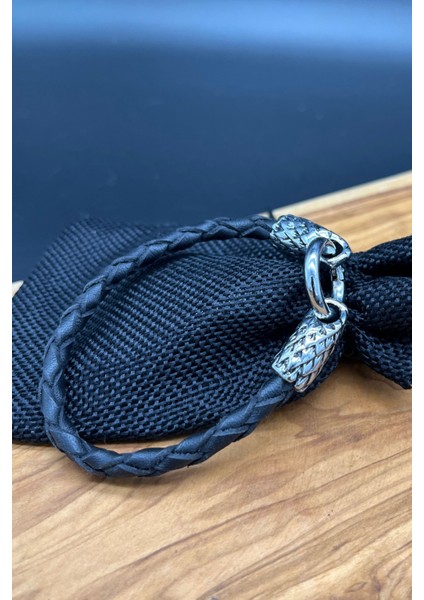 Erkek Deri Örgü Bileklik – Paslanmaz Çelik Kanca Tasarım Bileklik indirimleri