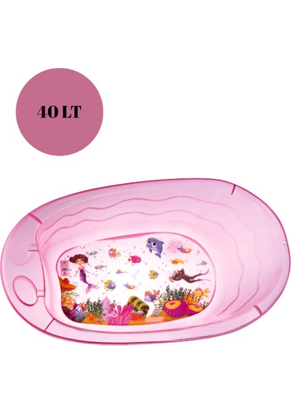Bebek Banyo Seti Şeffaf Balık Desenli Küvet Kova Maşrapa Seti Pembe Renk fiyatları
