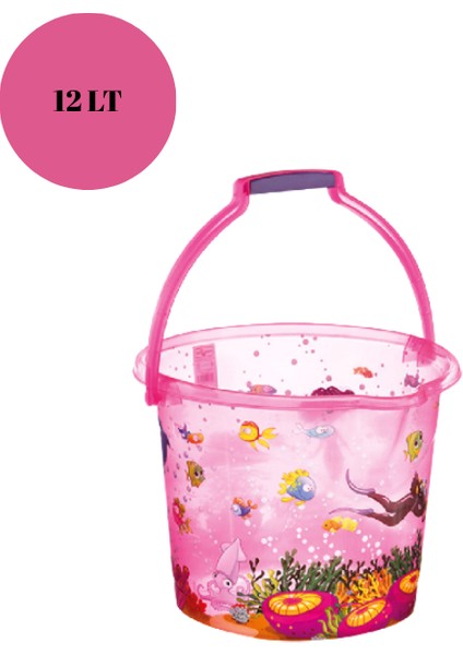 Bebek Banyo Seti Şeffaf Balık Desenli Küvet Kova Maşrapa Seti Pembe Renk modelleri