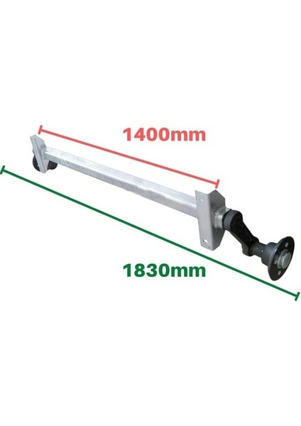 750 kg Torsiyonlu Frensiz Dingil 1400 mm Bağlantı