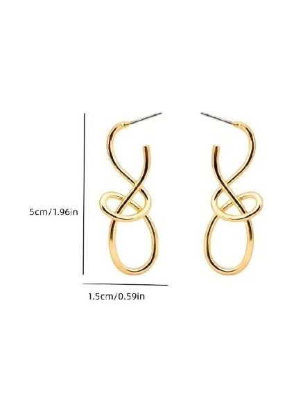 Şık Altın Tonlu Düğümlü Halka Küpeler modelleri