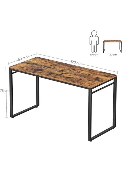 Bilgisayar Masası, 8 Kancalı Ofis Masası, 120 x 60 x 75 Cm, Metal, Endüstriyel Tasarım modelleri