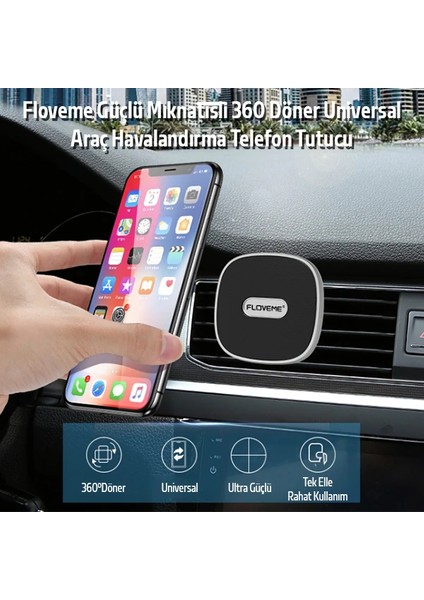 Floveme Güçlü Mıknatıslı 360 Döner Universal Araç Havalandırma Telefon Tutu - M787B985-N58 fiyatları