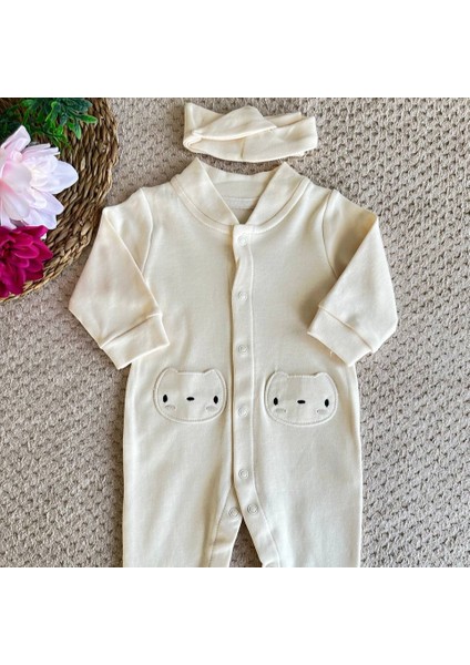 Kız Bebek Tulum - Krem