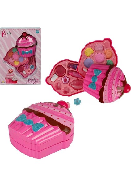 Cupcake Şekilli 2 Katlı Makyaj Güzellik Seti Kız Erkek Çocuk Oyuncak Eğitici Oyuncaklar