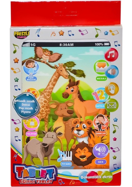 Fab 1705 Eğlenceli Pilli Dokunmatik Tablet -Prestij Kız Erkek Çocuk Oyuncak Eğitici Oyuncaklar