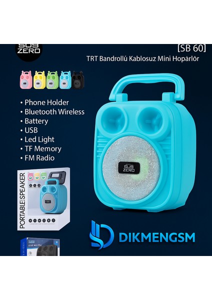 🔊 Subzero SB60 Bluetooth/usb/sd Müzik Kutusu | Kablosuz Hoparlör & Taşınabilir Ses Sistemi modelleri