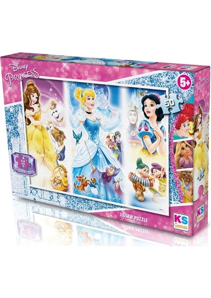 Ks Puzzle 50 Parça Disney Prensesler Kız Erkek Çocuk Oyuncak Eğitici Oyuncaklar