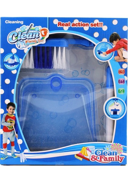 Mavi Temizlik Seti CF7711B Kız Erkek Çocuk Oyuncak Eğitici Oyuncaklar
