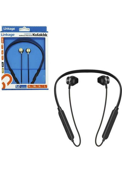 Lınkage Lkb-05 Mıknatıslı Kablosuz Spor Kulaklık Bluetooth Şarjlı Siyah