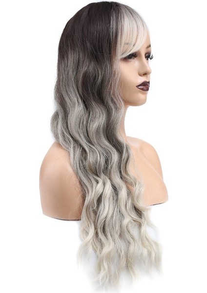 Perçemli Uzun Su Dalgası Fiber Sentetik Peruk/ Ombre ve Röfleli fiyatları
