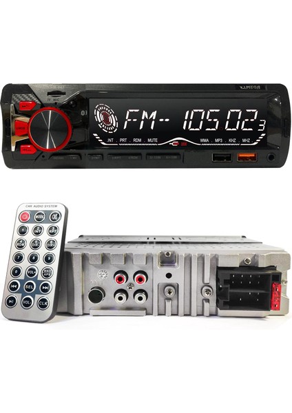 VM-947 Oto Teyp 4X60 Watt Bluetooth Büyük Ekran 2xusb Sd Fm Aux 7 Renk