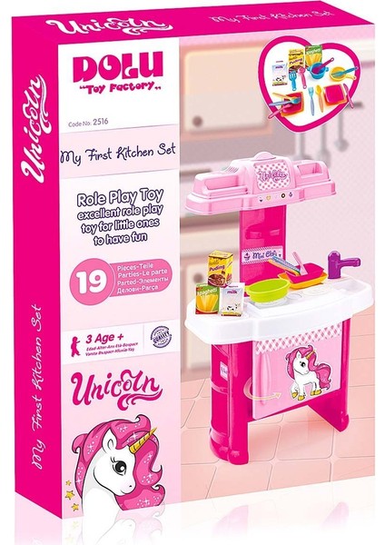 Dolu Unicorn Şefin Mutfak Seti - 2516D Kız Erkek Çocuk Oyuncak Eğitici Oyuncaklar