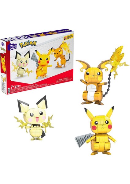 GYH06 Mega Pokemon - Pikachu Dönüşüm 3lüsü 621 Parça Kız Erkek Çocuk Oyuncak Eğitici Oyuncaklar