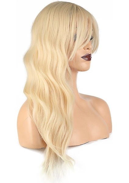 Dalgalı Perçemli Fiber Sentetik Orta Boy Peruk / Platin modelleri