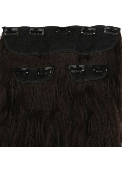 Fiber Sentetik Kabarık Dalgalı Yarım Ay + 2 Yan Çıt Çıt / Koyu Kahve modelleri