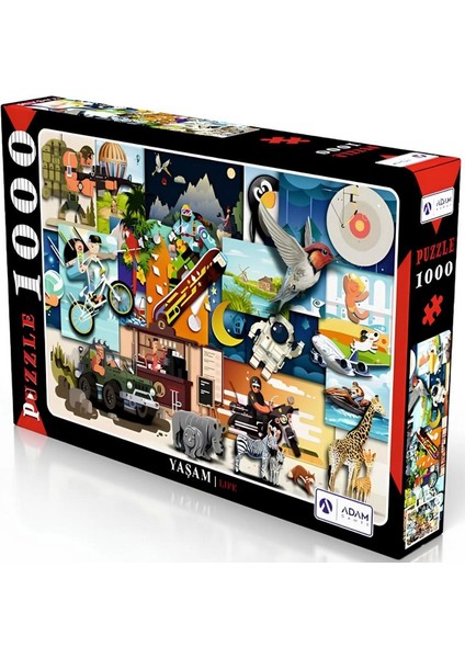 Yaşam 1000 Parça Puzzle Kız Erkek Çocuk Oyuncak Eğitici Oyuncaklar