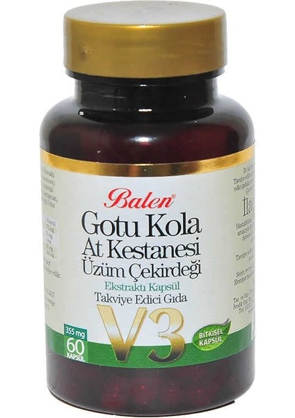 Gotu Kola At Kestanesi Üzüm Çekirdeği Ekstratı V3 60 Kapsül