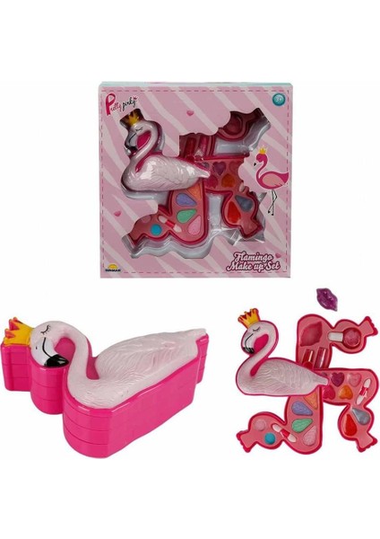 Flamingo Şekilli 3 Katlı Makyaj Güzellik Seti Kız Erkek Çocuk Oyuncak Eğitici Oyuncaklar