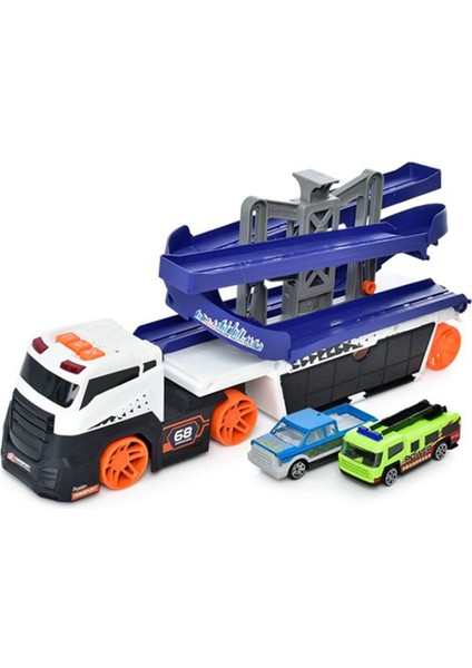Garaj ve Pist Özellikli Sesli Işıklı Taşıyıcı Tır YDX41-4 Kız Erkek Çocuk Oyuncak Eğitici Oyuncaklar