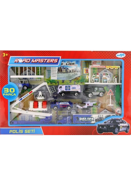 Asansörlü Metal Polis Seti JP6106 Kız Erkek Çocuk Oyuncak Eğitici Oyuncaklar