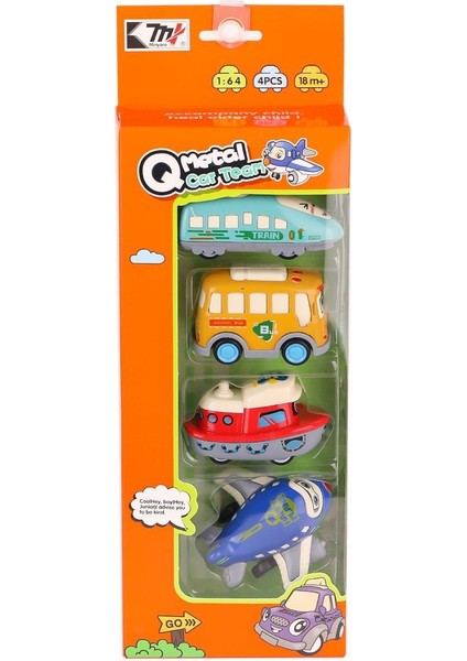 0783-355 Metal Çek Bırak Ulaşım Araçları 1:64 Kız Erkek Çocuk Oyuncak Eğitici Oyuncaklar